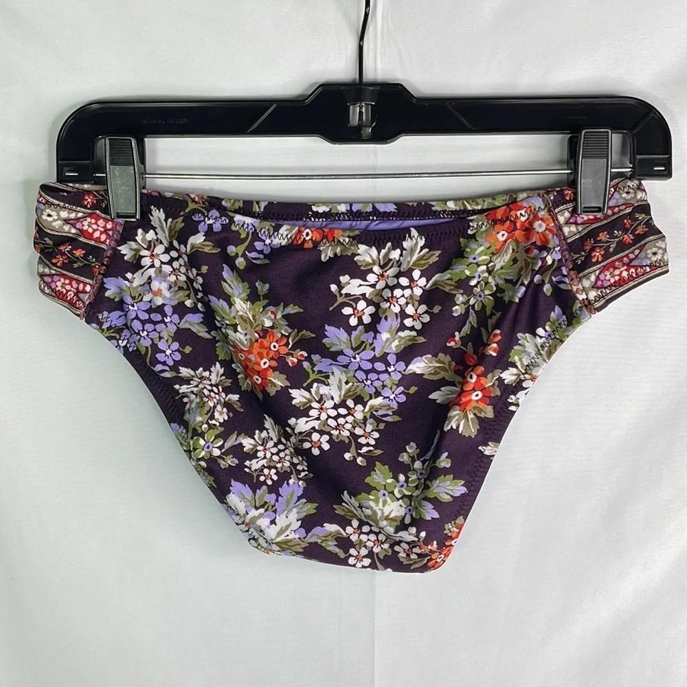Becca purple floral swim bikini bottom